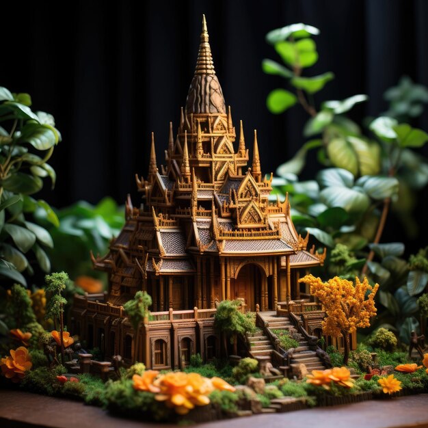 Sukhothai Thaïlande avec artisanat 3D et arrière-plan isolé
