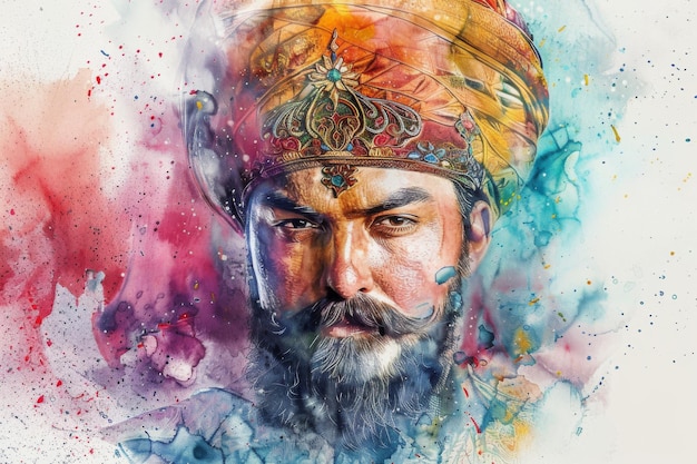 Photo le sultan ottoman sulayman le magnifique dans un portrait historique avec un turban et des bijoux