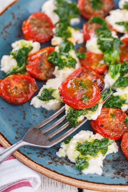 Summer Party Salade de tomates rôties, mozzarella