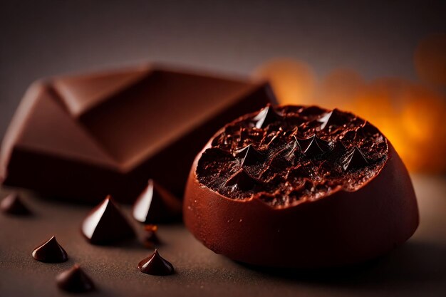 Sundael au chocolat sur un fond blanc isolé