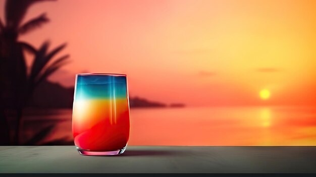 Sunset Escape Layered Tropical Punch Cocktail IA générative