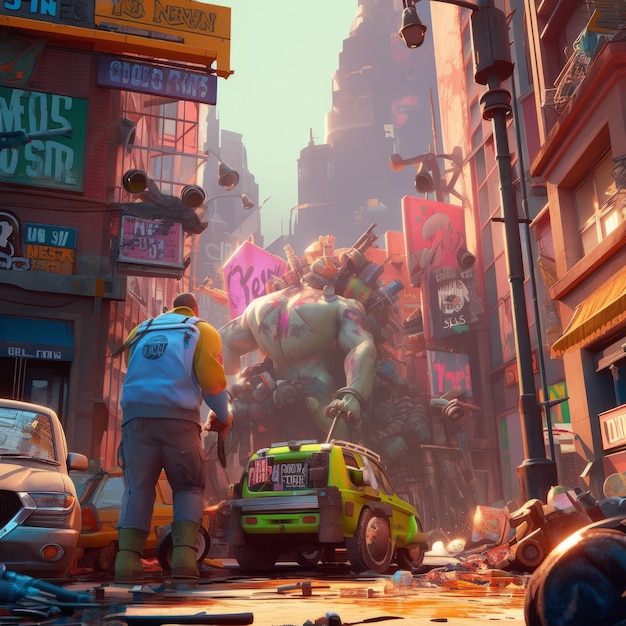 Photo sunset overdrive libère l'action épique et la brillance visuelle avec la technologie de pointe et impe