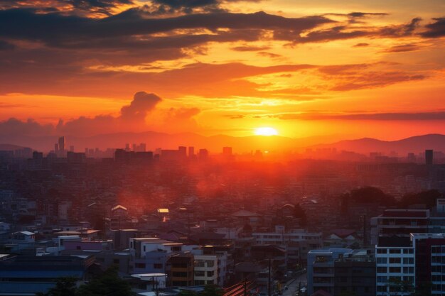 Sunset ville de Séoul Corée du Sud