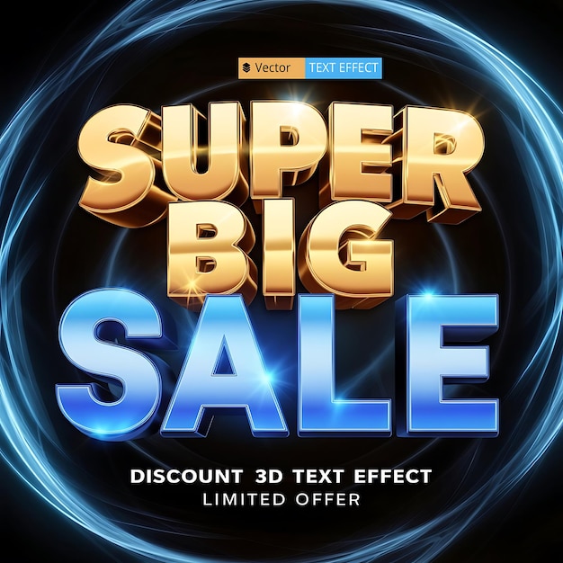 Super grosse remise sur les effets de texte 3D