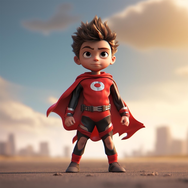 Le super-héros de l'anime Chiibi Toddler dans le style Pixar