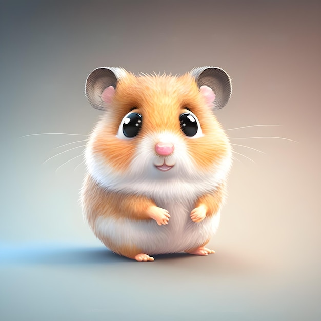 Super mignon petit Hamster dans le style de pixar cartoon générative ai