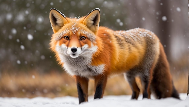 Un super mignon renard roux Vulpes Vulpes assis à l'attention du contact visuel direct