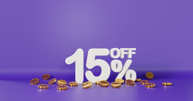 Super offre de vente 15 % de réduction avec fond violet