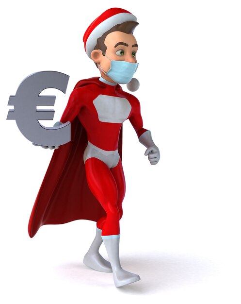 Super Père Noël amusant avec un masque