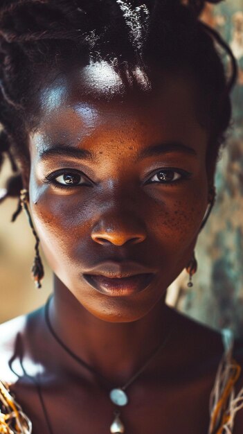 Un super portrait en gros plan d'une merveilleuse femme africaine