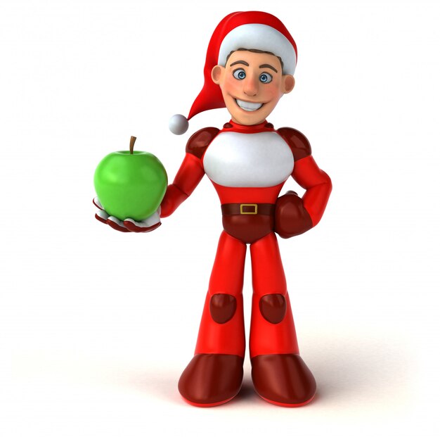 Super Santa Claus amusant avec pomme verte