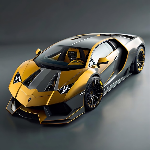une super voiture conceptuelle moderne Lamborghini mélangée à une Bugatti gnearée par l'IA
