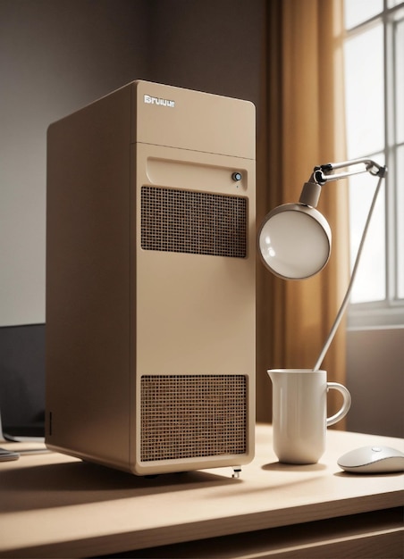 Un superbe boîtier de PC minimal beige conçu par Dieter Rams BRAUN Produit ad rétro de design industriel