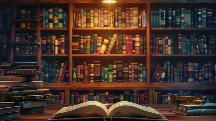 Photo superbe bureau avec un intérieur en bois lampe élégante et bureau