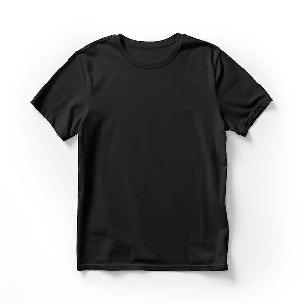 Superbe conception de maquette de t-shirt vierge de couleur noire sur le devant