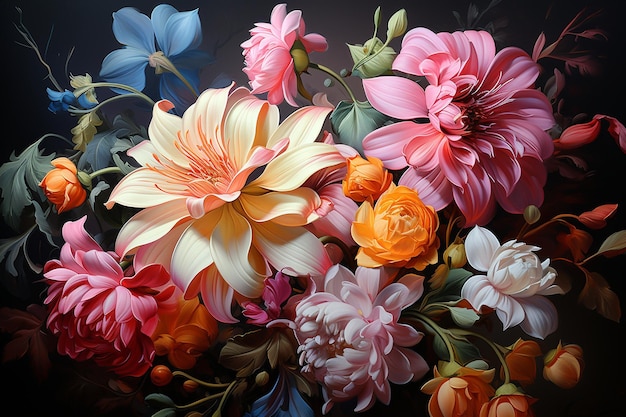 Superbe fond de peinture aquarelle florale colorée