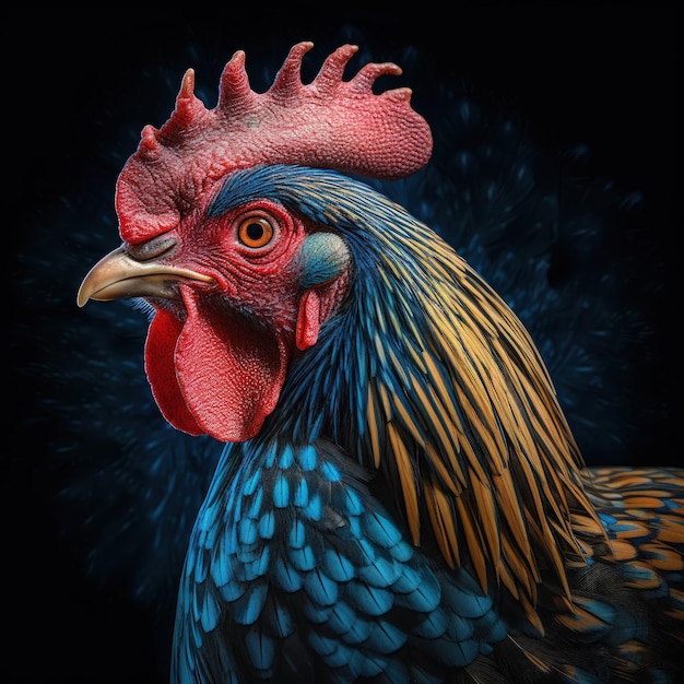 Superbe illustration de portrait d'oiseau coloré réalisée avec l'IA générative