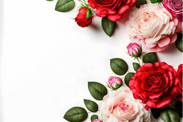 Une superbe image avec une fleur rose rouge et rose avec un espace vide au milieu