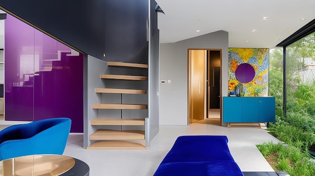 Une superbe maison moderne allie élégance métallique, chaleur organique et couleurs vives