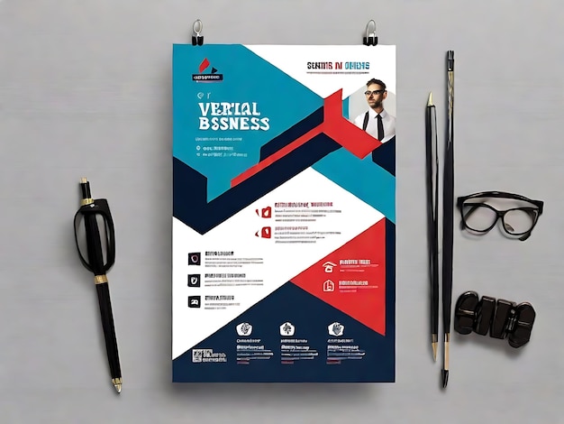 Superbe modèle de flyer commercial vertical pour votre réussite