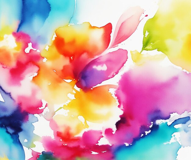 Photo superbe peinture de fond floral coloré multicolore sur papier image aquarelle hd