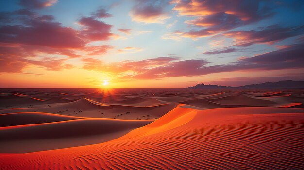 Superbe photo aérienne d'un paysage désertique au coucher du soleil, parfaite pour Banque d'Image