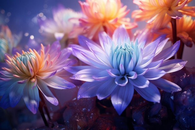 Une superbe photo en gros plan de fleurs enchanteuses dans un design abstrait de la nature