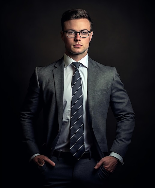 Une superbe photo d'un homme d'affaires avec une tenue de bureau officielle