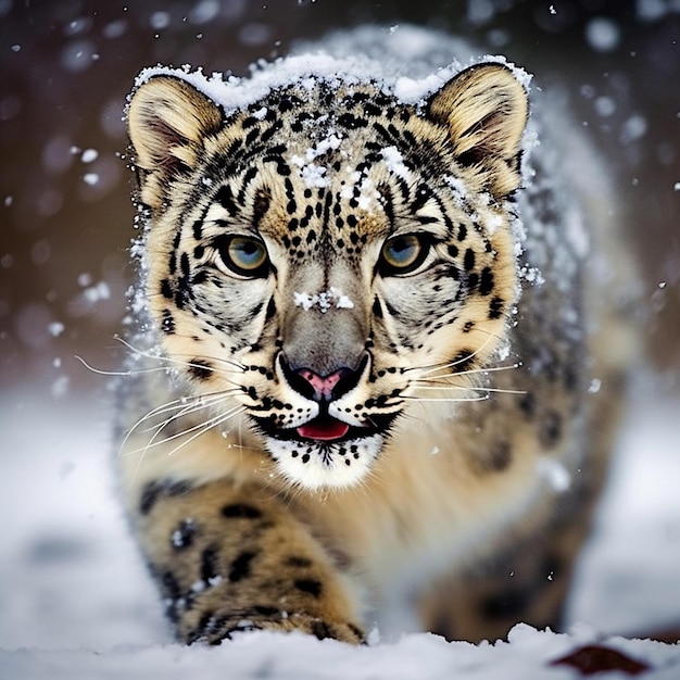 Superbe photo de léopard des neiges