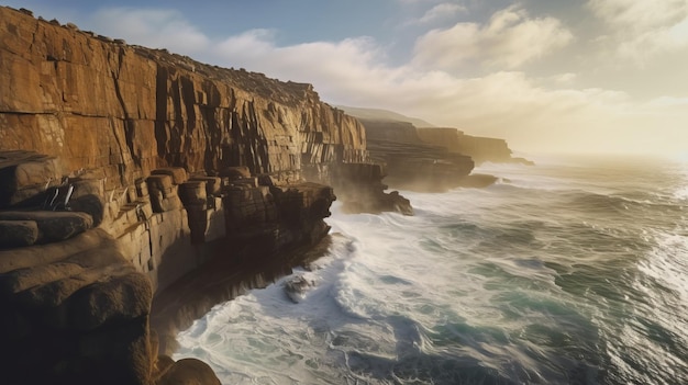 Superbe photographie de paysage de falaise océanique pour les arrière-plans