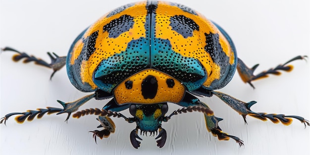 Une superbe photographie rapprochée d'un coléoptère multicolore