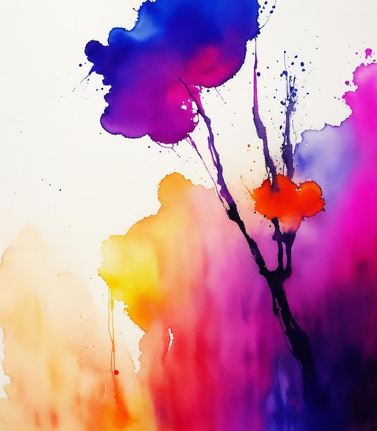 superbes peintures abstraites multicolores sur papier image aquarelle HD