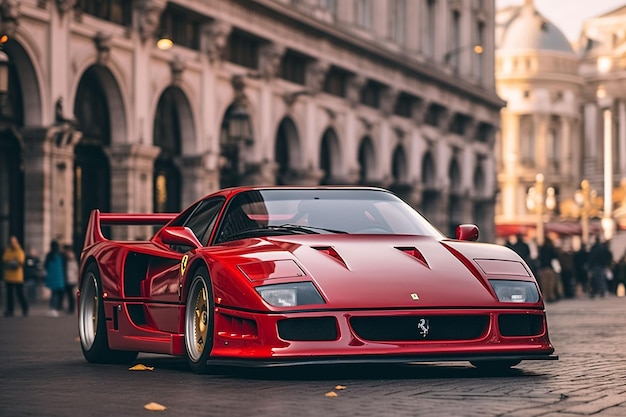 Supercar Ferrari F40 des années 1980 représentée dans le musée de l'usine Casa Enzo Ferrari