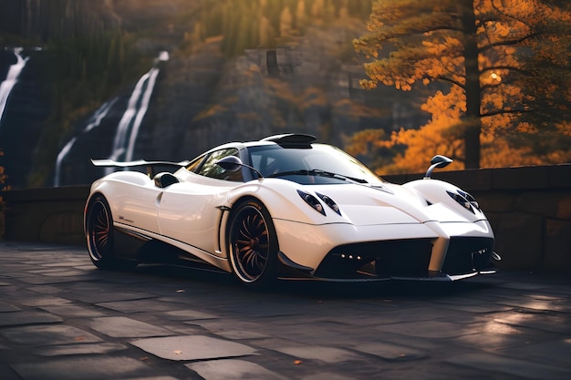 Photo la supercar pagani huayra dans sa gloire à haute résolution