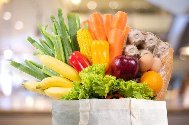 Supermarché santé aliments légumes au supermarché