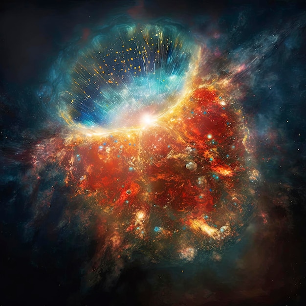 Supernova qui explose, espace