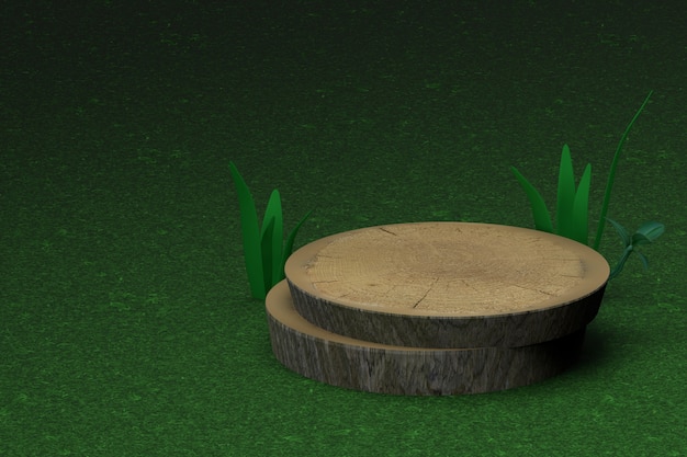 Support en bois naturel de rendu 3D