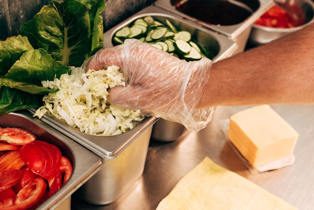 support de gants de cuisson à vue partielle