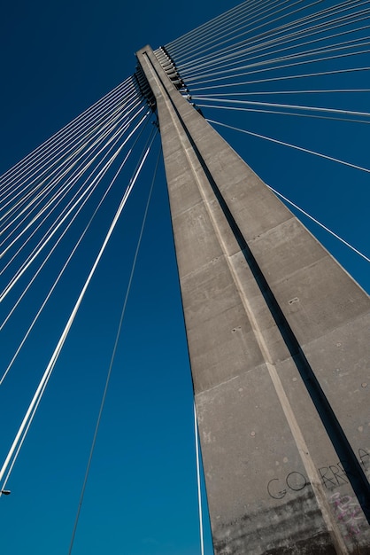 Support de pont avec câbles