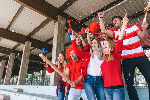 Supporters de football au stade