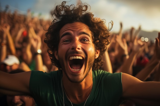 Les supporters portugais de beach soccer célèbrent une victoire