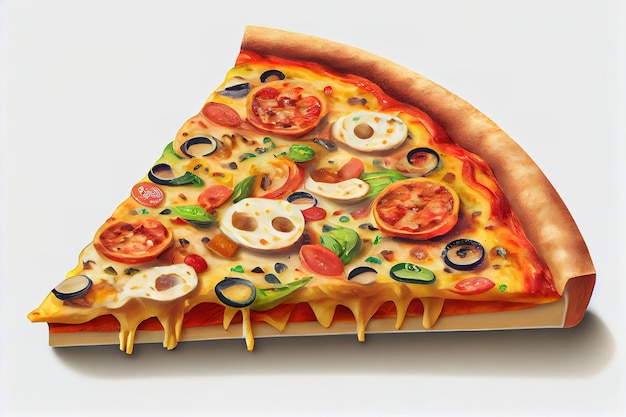 Suprême Pizza tranche levée Generative Ai