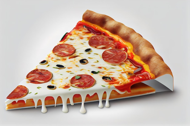 Suprême Pizza tranche levée Generative Ai