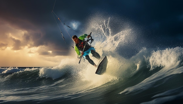 Surf kitesurf photo-shoot de paracycling en action Photographie sportive