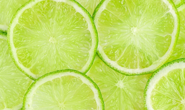 Surface des aliments motif tranches de citron vert