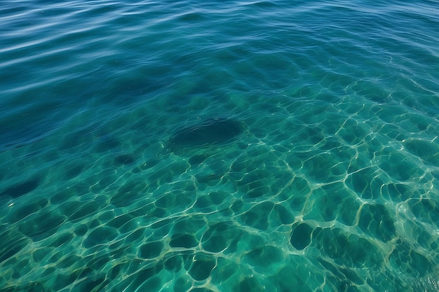 Surface bleue verte de l'océan dans l'île de Catalina en Californie avec de légères ondulations sur la surface et la réfraction de la lumière
