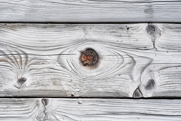 Surface en bois blanc immaculé avec une planche en bois texturée accrocheuse