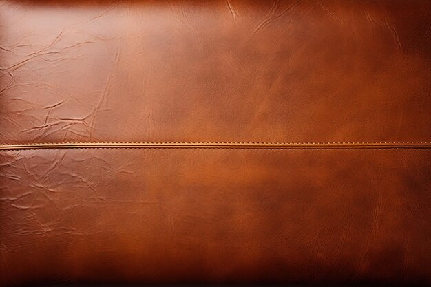 surface brune texture de cuir authentique avec une couture dans le fond grunge moyen