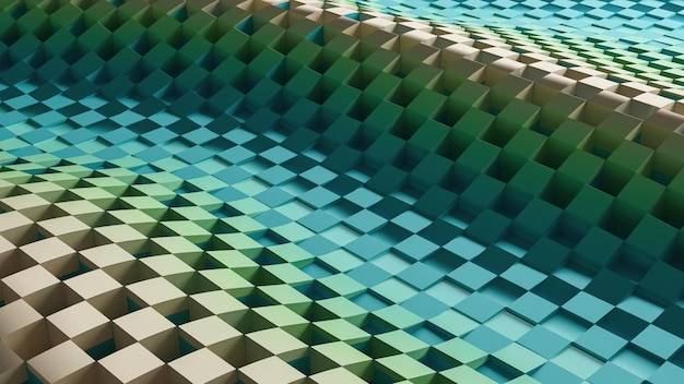 Surface carrée ondulée géométrique abstrait 3d