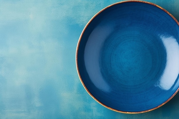 Surface en céramique bleue lisse avec de légères lignes de glaçage